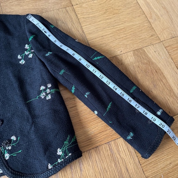 NWT Zara XS Floral Embroidered Textured Short Jacket Open Blazer 4786/044/800 - Picture 6 of 10